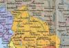 Mapa ng Bolivia na may mga paliparan sa Russian
